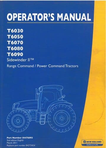 New Holland Tractor T6030 T6050 T6070 T6080 T6090 Sidewinder II - Range Command & Power Command