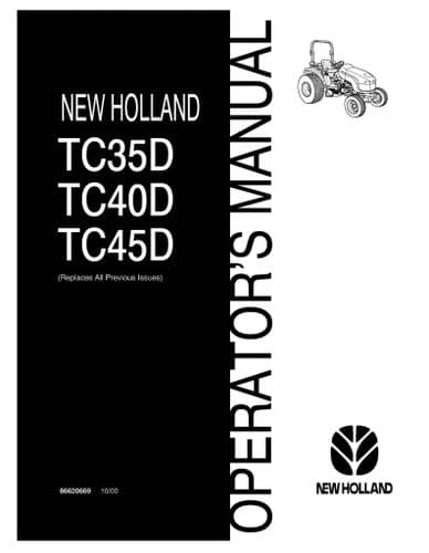 New Holland Tractor TC35D TC40D TC45D Operators Manual