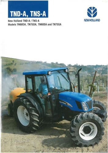 New Holland Tractor TND-A & TNS-A Series - TN60DA, TN75DA, TN60SA & TN75SA Brochure - With Sprayer