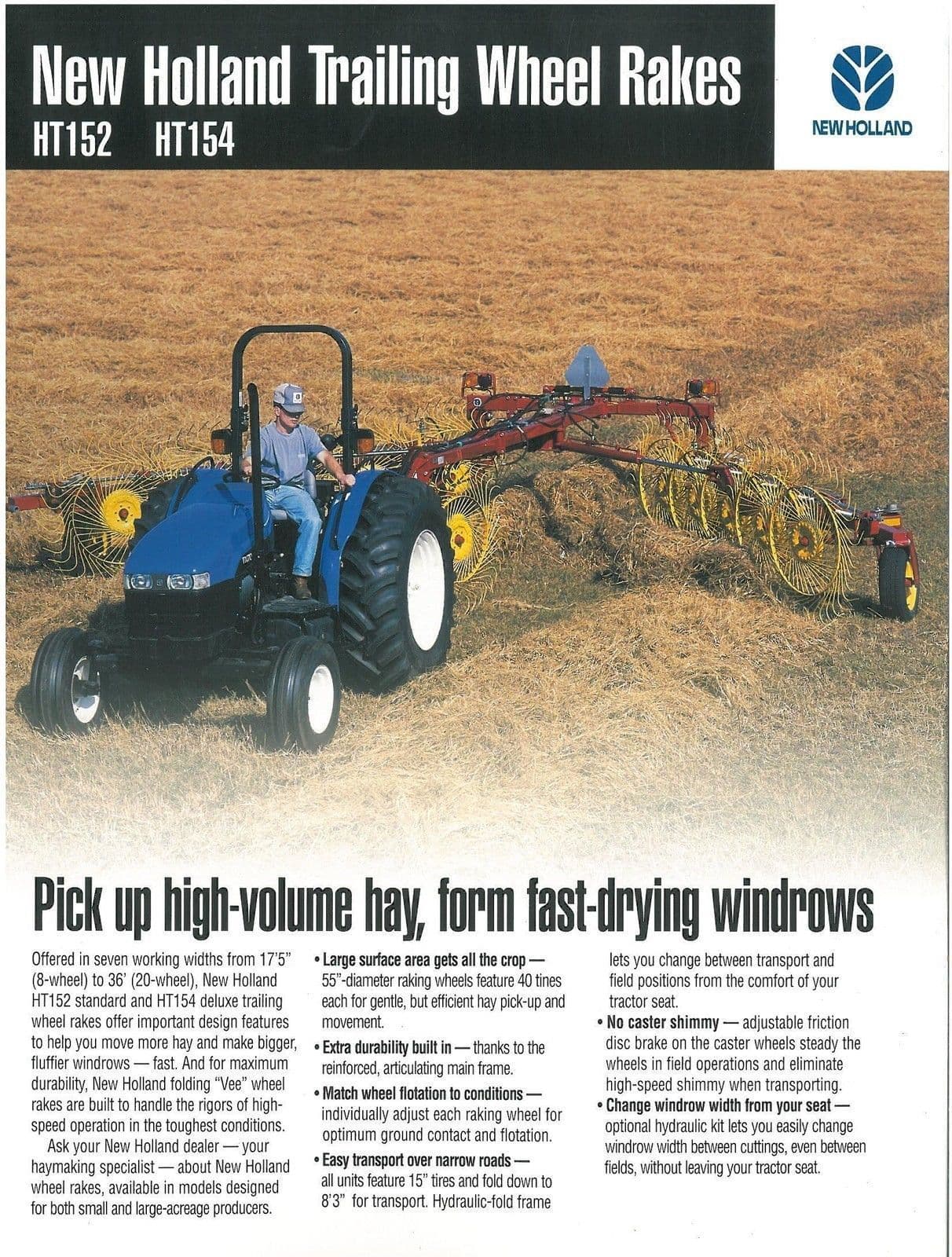 N5152 Rake New Holland Trailing Wheel Rakes HT152 & HT154 Brochure