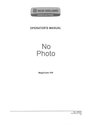 New Holland Triple Disc Cutter Conditioner MegaCutter 530 Operators Manual