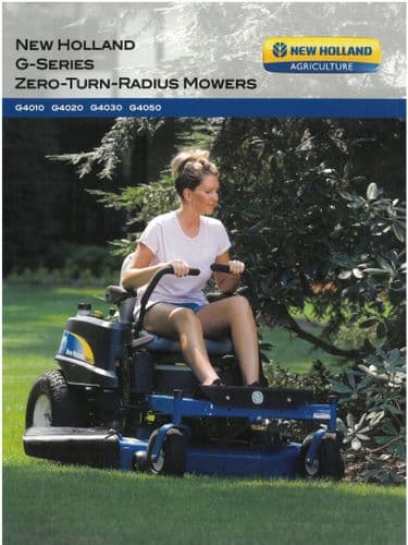 New Holland Zero Turn Mower G4010 G4020 G4030 G4050 Brochure