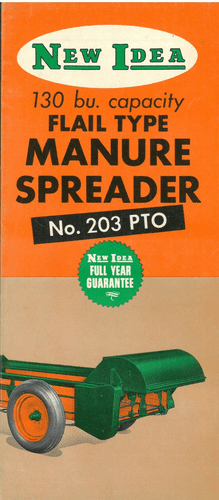 New Idea Flail Manure Spreader 203 PTO Brochure