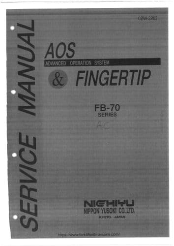 Nichiyu Forklift Truck FB70 Workshop Service Manual
