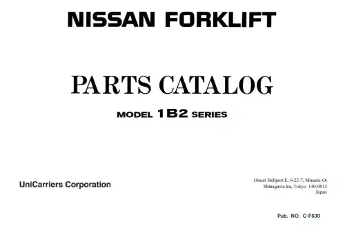Nissan Forklift/ Pallet Truck 1B2C Series Parts Manual