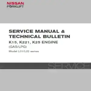 Nissan  Forklift/ Pallet Truck K15 K221 K25 Engine Gas LPG Workshop Manual