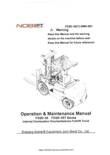 Noblelift Forklift Truck FD20-35 Operators Manual