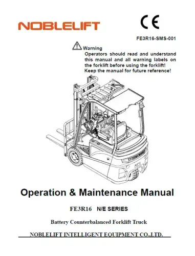 Noblelift Forklift Truck FE3R16N FE3R16E Operators Manual