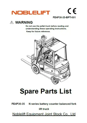 Noblelift Forklift Truck FE4P30-35 Parts Manual