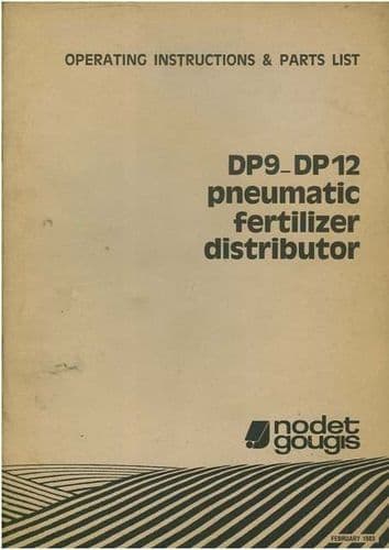 Nodet Gougis DP9 DP12 Pneumatic Fertilizer Distributor Operators Manual with Parts List
