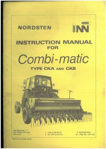 Nordsten Combi-Matic Seed Drill CKA & CKB Operators Manual