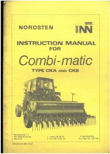 Nordsten Combi-Matic Seed Drill CKA & CKB Operators Manual - ORIGINAL