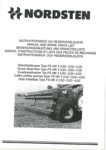 Nordsten Grass Seed Box FS MkII 2.5 3.0 4.0 Operators & Parts Manual