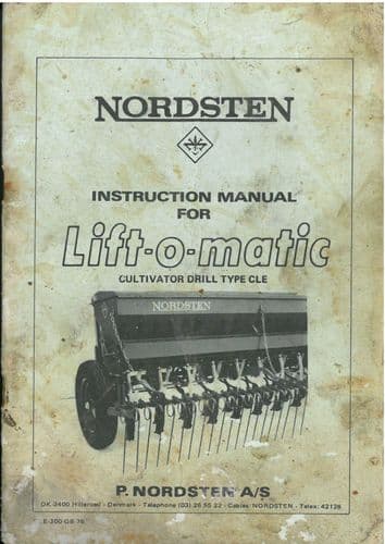 Nordsten Lift-o-Matic CLE Seed Drill Operators Manual