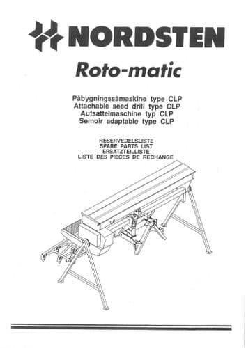 Nordsten Seed Drill Roto Matic 2.5m 3m 4m Parts Manual