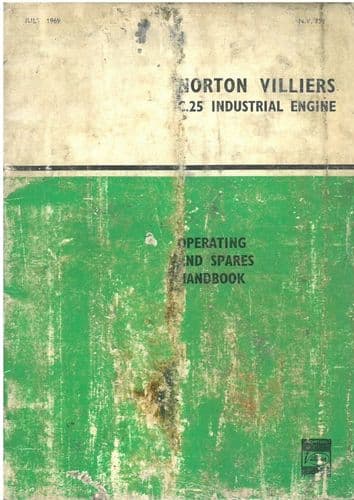Norton Villiers C.25 Industrial Engine Operators Manual with Parts List - C.25