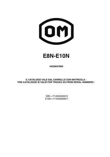OM Pimespo E8N E10N  Parts Manual