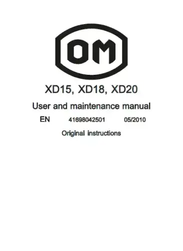 OM Pimespo XD15 XD18 XD20 Operators Manual