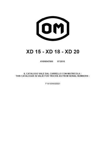 OM Pimespo XD15 XD18 XD20 Parts Manual