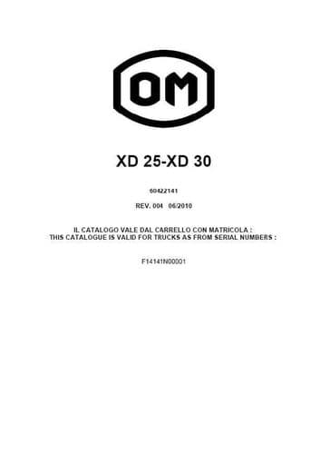 OM Pimespo XD25 XD30 Parts Manual