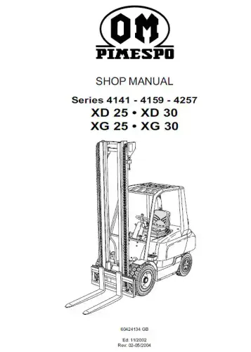 OM Pimespo XD25 XD30 XG25 XG30 Workshop Manual