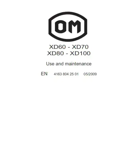 OM Pimespo XD60 XD70 XD80 XD100 Operators Manual