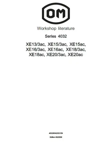 OM Pimespo XE 13/3ac, 15/3ac, 15ac, 16/3ac, 16ac, 18/3ac, 18ac, 20/3ac, 20ac Workshop Manual