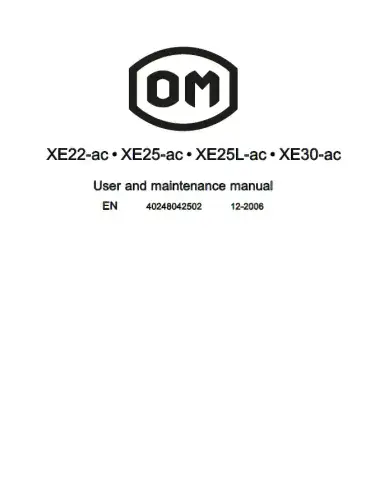OM Pimespo XE22-ac XE25-ac XE25L-ac XE30-ac Operators Manual