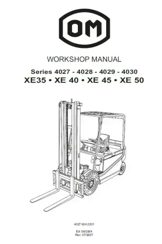 OM Pimespo XE35/ XE40/ XE45/ XE50 Workshop Manual