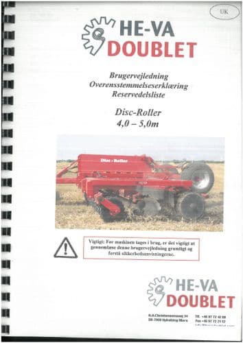 Opico Cultivator Ceevator Rolavator Operators Manual & Parts List