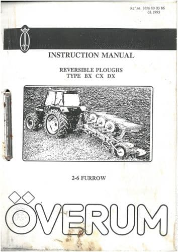 Overum BX CX DX Plough Operators Manual