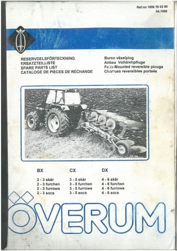 Overum BX CX DX Plough Parts Manual