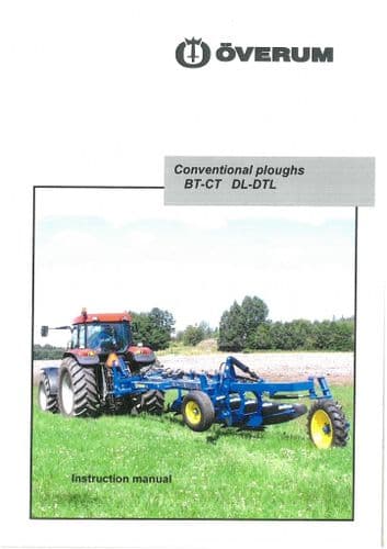 Overum Conventional Plough BT-CT & DL-DTL Operators Manual