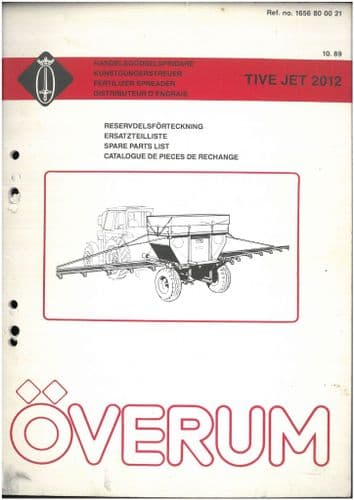 Overum Fertiliser Spreader Tive Jet 2012 - Parts Manual