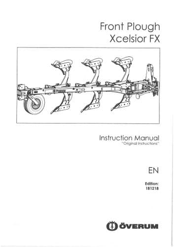 Overum Front Plough Xcelsior FX Operators Manual