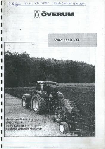 Overum Plough Vari Flex DX Parts Manual