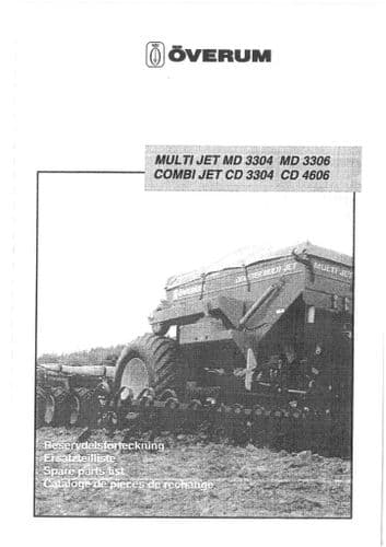 Overum Seed Drill Multi Jet MD 3704 3706 4608 Combi Jet CD 4504 5406 5408  Parts Manual
