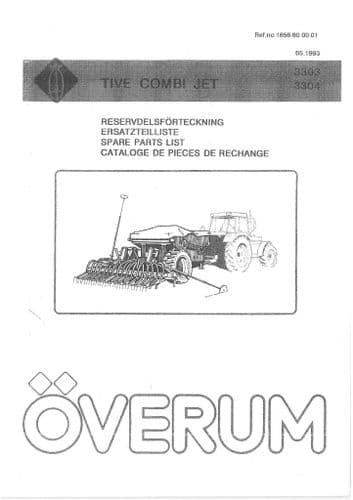 Overum Seed Drill Tive Combi Jet 3303 3304 Parts Manual