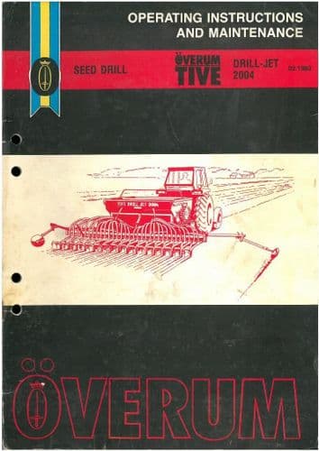 Overum Tive Seed Drill Jet 2004 Operators Manual