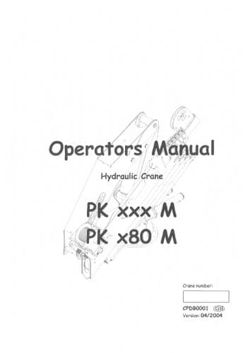 Palfinger Hydraulic Crane PK xxxM PKx80M PK32080M PK48000M Operators Manual