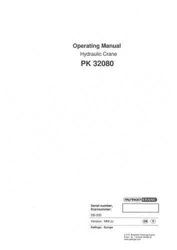Palfinger Hydraulic Crane PK33002EH Parts Manual
