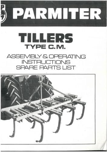 Parmitar Tillers CM5,CM7,CM9,CM11,CM13,CM15  Operators Manual with Parts List