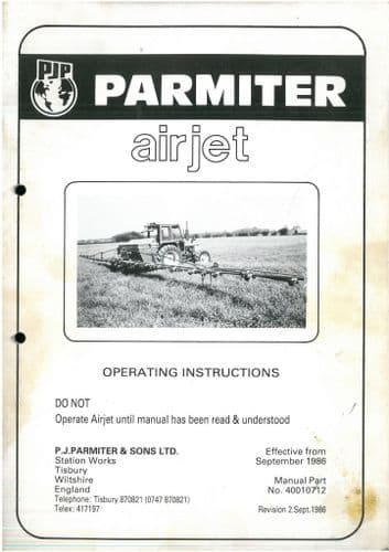 Parmiter Air Jet Operators Manual