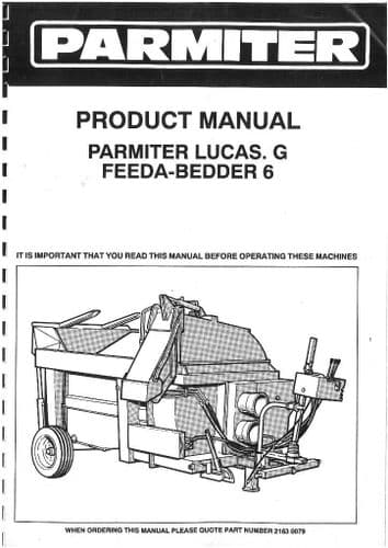 Parmiter Lucas G Feeda-Bedder 6 Operators Manual with Parts List