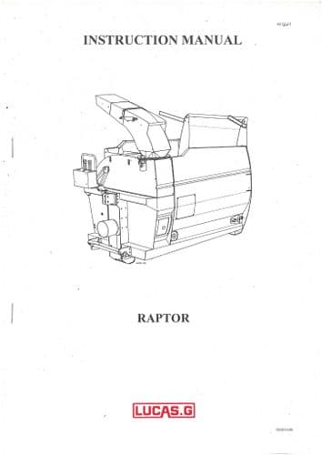 Parmiter Lucas Raptor Bedder Operators Manual - ORIGINAL