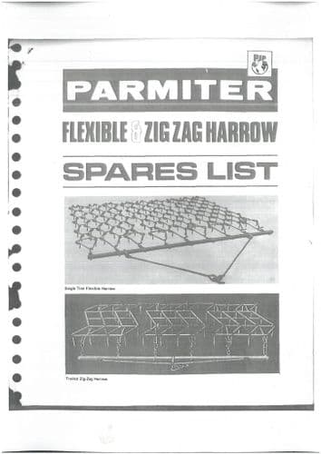 Parmiter Mounted Flexible & Zig Zag Harrows Spare Parts List
