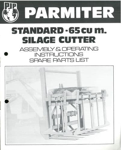 Parmiter Silage Cutter Standard 65 cu m Operators Manual with Parts List