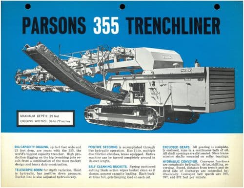 Parsons Trencher 355 Trenchliner Brochure