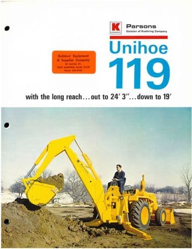 Parsons Unihoe 119 from Backhoe to Loader Brochure - A Division of Koehring
