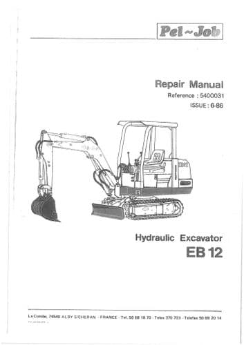 Pel-Job Excavator EB12 Workshop Service Repair Manual - EB 12